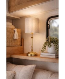 Lighting Supermarket Florence Rechargeable Antique Table Lamp With Pleat Shade - thumbnail 5