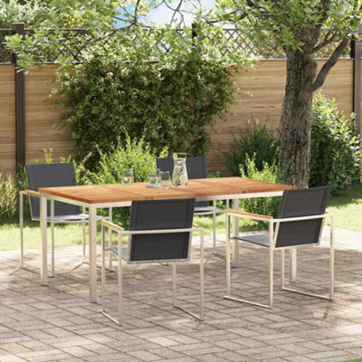 Berkfield Garden Dining Set 5 Pcs Solid Wood Teak - image 1