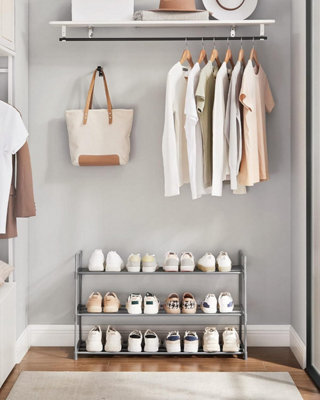LEDREM 3-Tier Shoe Rack, Metal Storage Shelves Hold Up To 15 Pairs Of Shoes, For Living Room, Entryway, Hallway And Cloakroom - image 1