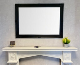 Downton Interiors Extra Large Black Wood Frame Wall Mirror 106Cm - thumbnail 2