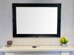 Downton Interiors Extra Large Black Wood Frame Wall Mirror 106Cm - thumbnail 1