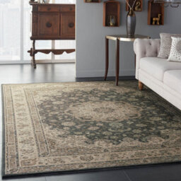 Grey Bordered Traditional Wool Rug For Living Room, Bedroom - 251Cm X 343Cm - thumbnail 2