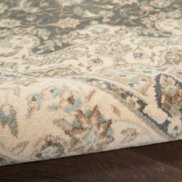 Grey Bordered Traditional Wool Rug For Living Room, Bedroom - 251Cm X 343Cm - thumbnail 6