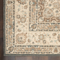 Grey Bordered Traditional Wool Rug For Living Room, Bedroom - 251Cm X 343Cm - thumbnail 7