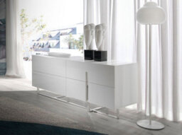 Angel Cerda Stylish White Wood And Chrome Steel Sideboard For Modern Living Rooms - thumbnail 2