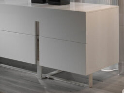 Angel Cerda Stylish White Wood And Chrome Steel Sideboard For Modern Living Rooms - thumbnail 4