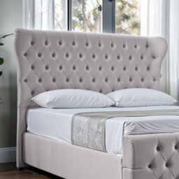 UKBEDFURNITURE Isabella Silver Slatted Base Upholstered Gas Lift Ottoman Storage Bed -  With 48 Inch Headboard - thumbnail 2