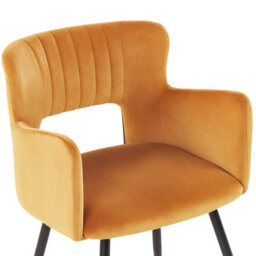 Beliani Set Of 2 Dining Chairs Sanilac Velvet Orange - thumbnail 7