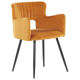 Beliani Set Of 2 Dining Chairs Sanilac Velvet Orange - thumbnail 5