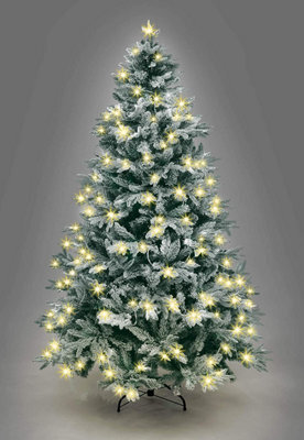 Shatchi 10Ft Prelit Green Lapland Fir Christmas Tree Warm White Leds - image 1