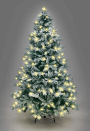 Shatchi 10Ft Prelit Green Lapland Fir Christmas Tree Warm White Leds