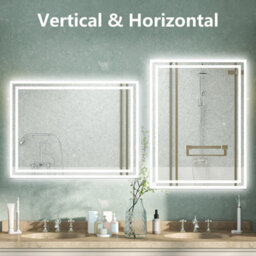 AVER-GROWTH Led Bathroom Mirror With Demister Pad Anti-Fog Dimmable Touch/wall Switch Portrait/landscape Wall Mounted 800X600mm - thumbnail 5