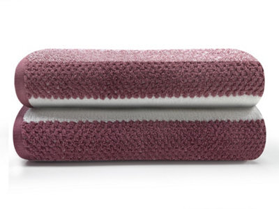 Gc Gaveno Cavailia Stripe Bath Sheets 90X140 Towels Pink Set Of 2 Fast Drying & Water Absorbent Hotel Quality Cotton Towels Set - image 1