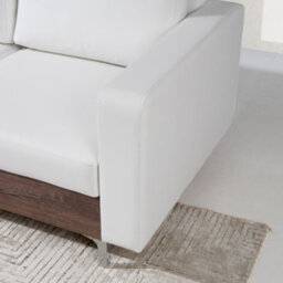 Orlando Wood Corner Sofa Hr Foam Polyurethane Wave Springs Metal Legs Wooden Frame 235X212X85Cm White And Monastery Left - thumbnail 3