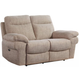 Furniture Instore Tanya Beige Fabric Electric Recliner 2 Seater Sofa