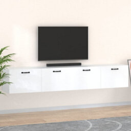 Berkfield Wall Cabinets 2 Pcs White 100X36.5X35 Cm Engineered Wood - thumbnail 1