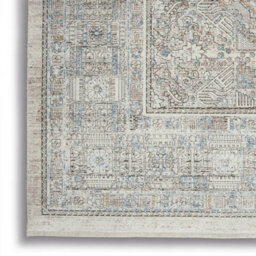 Cream Grey Traditional Luxurious Bordered Floral Rug Easy To Clean Living Room And Bedroom-259Cm X 351Cm - thumbnail 5