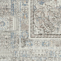 Cream Grey Traditional Luxurious Bordered Floral Rug Easy To Clean Living Room And Bedroom-259Cm X 351Cm - thumbnail 4