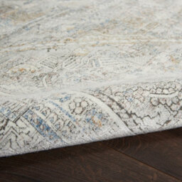 Cream Grey Traditional Luxurious Bordered Floral Rug Easy To Clean Living Room And Bedroom-259Cm X 351Cm - thumbnail 8