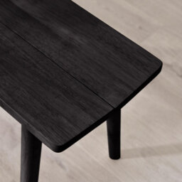 Furniturebox Uk Lynton Large Black Wooden Dining Table & 2 Benches - thumbnail 9
