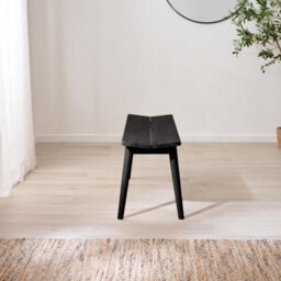 Furniturebox Uk Lynton Large Black Wooden Dining Table & 2 Benches - thumbnail 8