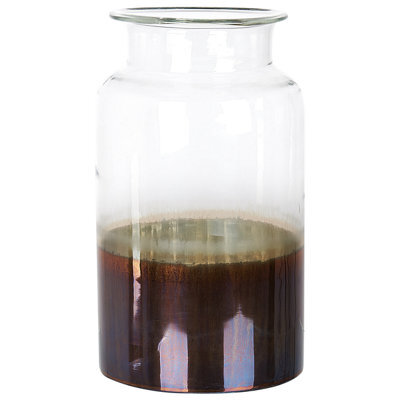 Beliani Flower Vase Bhature Glass 30 Cm Multicolour - image 1