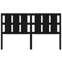 Berkfield Bed Headboard Black 185.5X4X100 Cm Solid Wood Pine - thumbnail 4