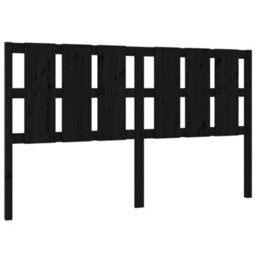 Berkfield Bed Headboard Black 185.5X4X100 Cm Solid Wood Pine - thumbnail 2