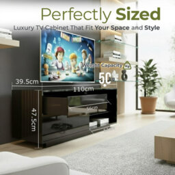 "Centurion Supports Gallus Gloss Black With 2-Black Drawers And 2 Shelves Up To 55""led, Lcd, Plasma Cabinet Tv Stand" - thumbnail 9
