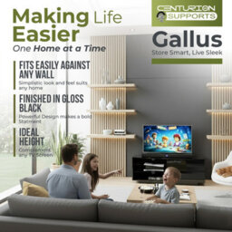 "Centurion Supports Gallus Gloss Black With 2-Black Drawers And 2 Shelves Up To 55""led, Lcd, Plasma Cabinet Tv Stand" - thumbnail 5