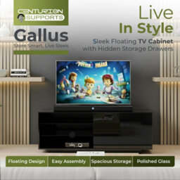 "Centurion Supports Gallus Gloss Black With 2-Black Drawers And 2 Shelves Up To 55""led, Lcd, Plasma Cabinet Tv Stand" - thumbnail 6