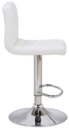 Lamboro Florentino Single Leather Kitchen Bar Stool, Chrome Footrest, Adjustable Swivel Gas Lift, Breakfast Bar & Home Barstool, White - thumbnail 2