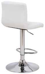 Lamboro Florentino Single Leather Kitchen Bar Stool, Chrome Footrest, Adjustable Swivel Gas Lift, Breakfast Bar & Home Barstool, White - thumbnail 4