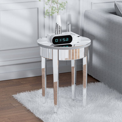 Artloge Glass Mirrored Side Table Easy Assembly End Table For Living Room And Bedroom - image 1