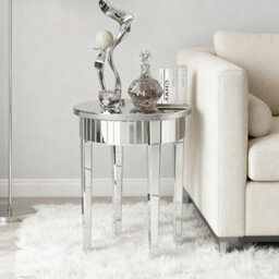 Artloge Glass Mirrored Side Table Easy Assembly End Table For Living Room And Bedroom - thumbnail 7