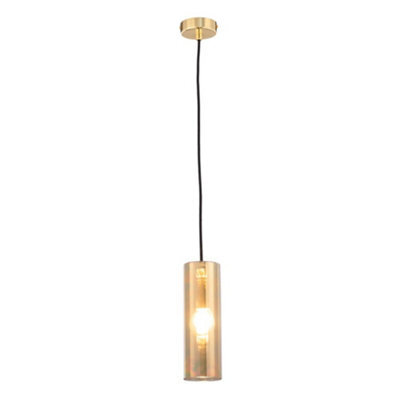 Luminosa Lighting Luminosa Modern Gioia Gold Pendant Ceiling Light Glass Shade