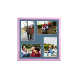 AK Frames 12X12 Pastel Pink Sleek Multi Photo Frame With Pompadour Mount - Holds 4 Apertures (4X) 6X4 Photos - thumbnail 1