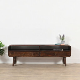 Aertona Dark Mango Wood Large Tv Stand With 2 Drawers - thumbnail 5