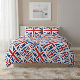 Union Jack Duvet Cover Set Trendy British Flag Bedding For Bedroom Decor Red - thumbnail 1