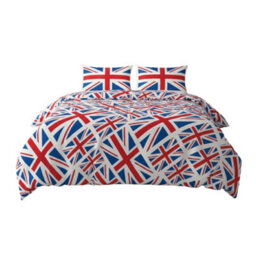 Union Jack Duvet Cover Set Trendy British Flag Bedding For Bedroom Decor Red - thumbnail 2