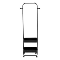 Living And Home Black Nordic-Style Double-Layered Modern Floor-Standing Clothes Rack For Home Bedrooms, 43Cm (W) X 30Cm (D) X 150Cm (H) - thumbnail 5