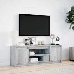 Walplus Tv Cabinet With Led Grey Sonoma 139.5X34X50 Cm Engineered Wood - thumbnail 4