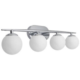 Long Life Lamps Company Modern Indoor 4 Frosted Glass Globe Scone Chrome Wall Light H3081 With Led G9 Warm White