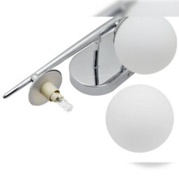 Long Life Lamps Company Modern Indoor 4 Frosted Glass Globe Scone Chrome Wall Light H3081 With Led G9 Warm White - thumbnail 3
