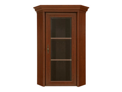 Arte Kent Chestnut Corner Display Cabinet - 60Cm Glass Door Showcase - image 1
