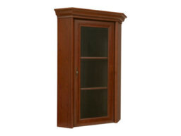 Arte Kent Chestnut Corner Display Cabinet - 60Cm Glass Door Showcase - thumbnail 2