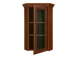 Arte Kent Chestnut Corner Display Cabinet - 60Cm Glass Door Showcase - thumbnail 3