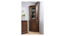 Arte Kent Chestnut Corner Display Cabinet - 60Cm Glass Door Showcase - thumbnail 5