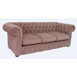 Chesterfield Handmade 3 Seater Sofa Settee Pimlico Rose Red Fabric In Classic Style - thumbnail 2