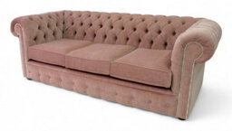 Chesterfield Handmade 3 Seater Sofa Settee Pimlico Rose Red Fabric In Classic Style - thumbnail 3